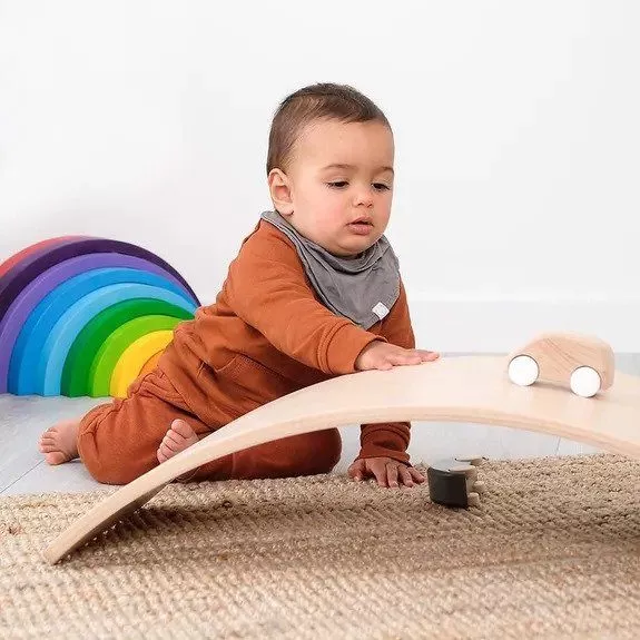 Planche d'équilibre Montessori YUPEE - bois massif - couleurs pastel